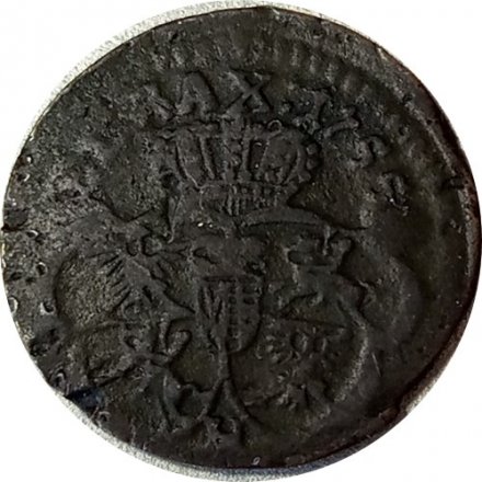Польша 1 солид 1755 год (отметка МД &quot;H&quot;) - F