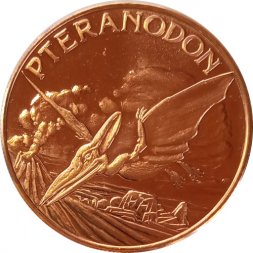 Монетовидный жетон США унция меди 999 - Птеранодон (Pteranodon)