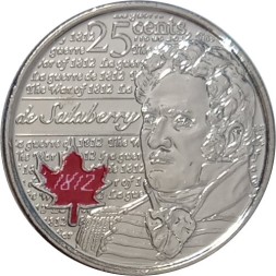 Канада 25 центов 2013 год - Шарль де Салаберри (цветная) - UNC
