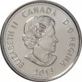 Канада 25 центов 2013 год - Шарль де Салаберри (цветная) - UNC