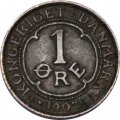 Дания 1 эре 1907 год - Король Фредерик VIII