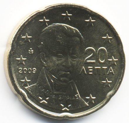 Греция 20 евроцентов 2009 год - Иоанн Каподистрия