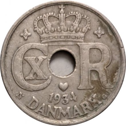 Дания 10 эре 1934 год - Король Кристиан X