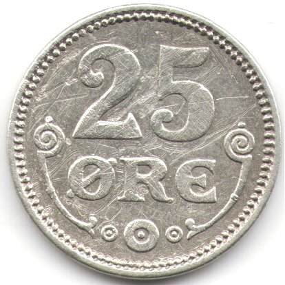 Дания 25 эре 1919 год