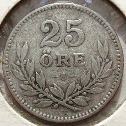 Швеция 25 эре 1917 год - Король Густав V