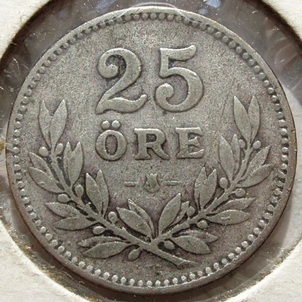 Швеция 25 эре 1917 год - Король Густав V