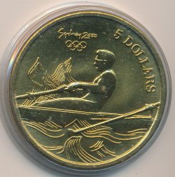 Австралия 5 долларов 2000 год - Олимпийские игры в Сиднее. Гребля