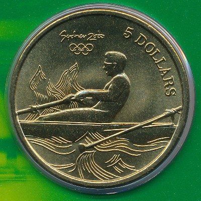 Австралия 5 долларов 2000 год - Олимпийские игры в Сиднее. Гребля