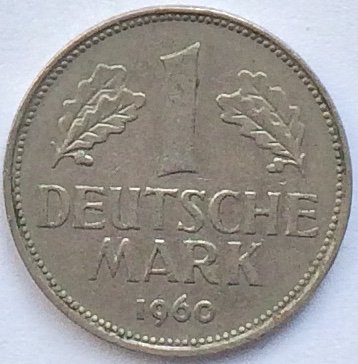 ФРГ 1 марка 1960 год (J)