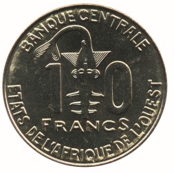 Монета Западная Африка 10 франков 2012 год - Артезианский колодец