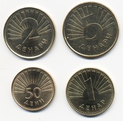 Набор из 4 монет Македония 1993 - 2016 год