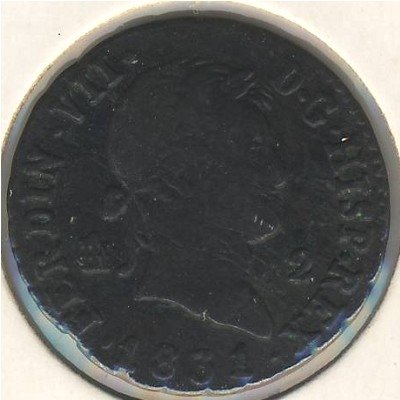 Испания 2 мараведи 1831 год