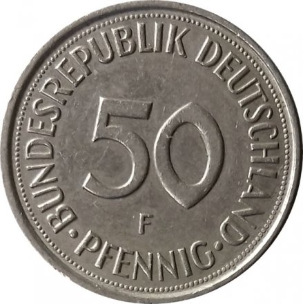 ФРГ 50 пфеннигов 1989 год (F)