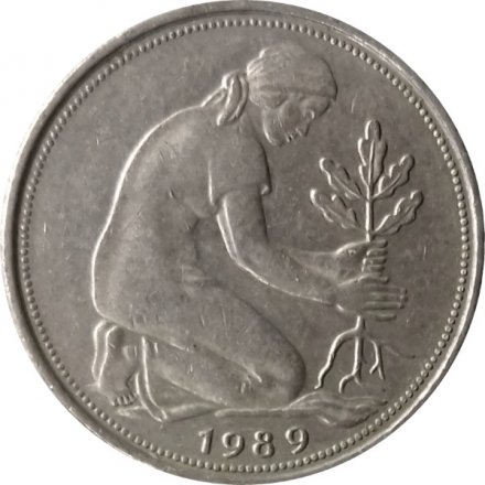 ФРГ 50 пфеннигов 1989 год (F)