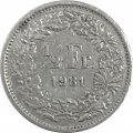 Швейцария 1/2 франка 1981 год