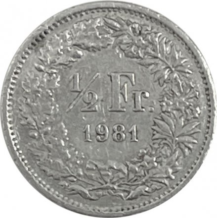Швейцария 1/2 франка 1981 год
