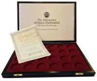 Футляр для набора из 24 серебряных монет Маршалловы острова 1989 год «Космическая серия» с сертификатом