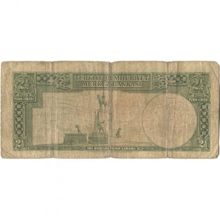 Турция 2 1/2 лиры 1930 (1939) год - Кемаль Ататюрк - VG