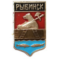 Значок Рыбинск. Герб. Ярославская серия. Медведь