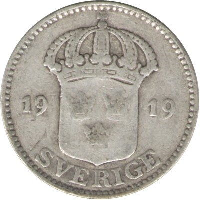Швеция 25 эре 1919 год