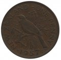 Новая Зеландия 1 пенни 1957 год - Новозеландский туи