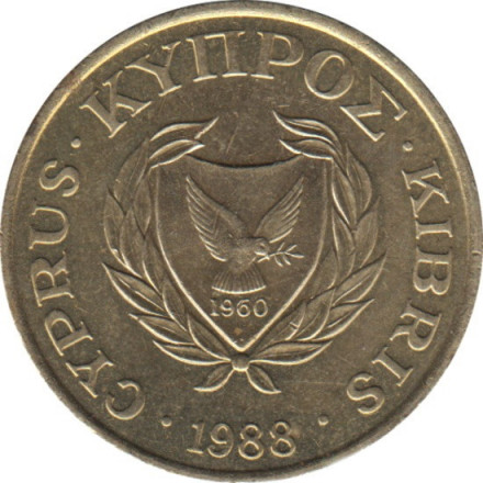 Кипр 5 центов 1988 год