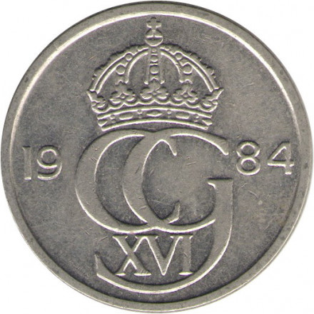 Швеция 50 эре 1984 год - Король Карл XVI Густав