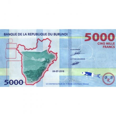 Бурунди 5000 франков 2018 год - Танцоры с барабанами UNC