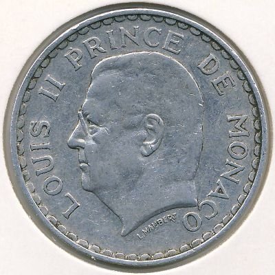 Монако 5 франков 1945 год - Принц Луи II