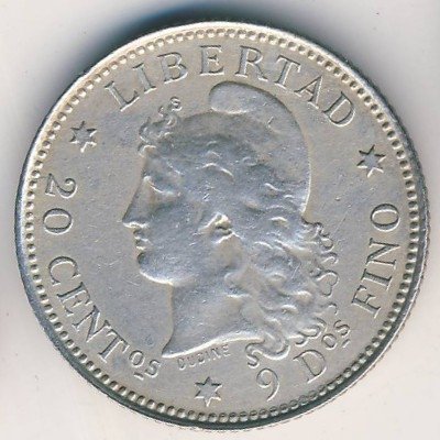 Аргентина 20 сентаво 1882 год