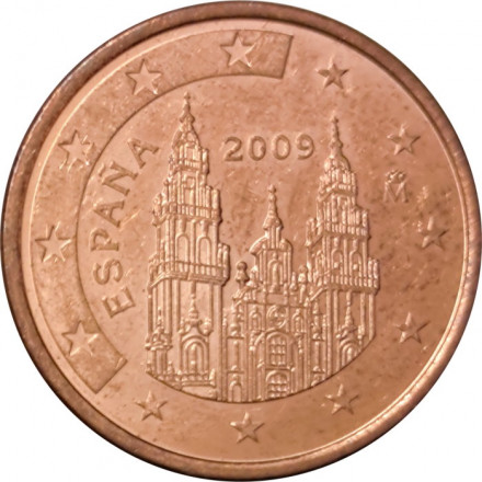 Испания 5 евроцентов 2009 год - Кафедральный собор Сантьяго-де-Компостела