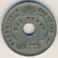 Британская Западная Африка 1 пенни 1920 год (Н)