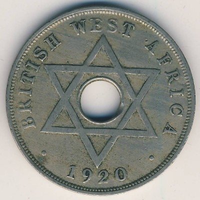 Британская Западная Африка 1 пенни 1920 год (Н)