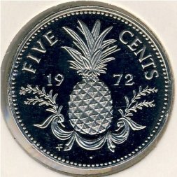Багамские острова 5 центов 1972 год