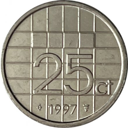Нидерланды 25 центов 1997 год