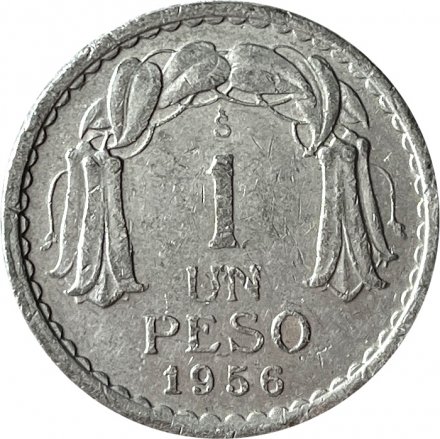 Чили 1 песо 1956 год