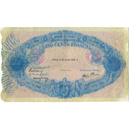 Франция 500 франков 1938 год - VF
