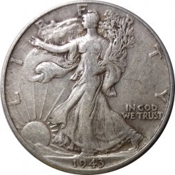 США 1/2 доллара 1943 год (без отметки монетного двора)