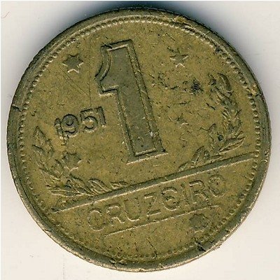 Бразилия 1 крузейро 1951 год