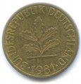 ФРГ 10 пфеннигов 1981 год (J)