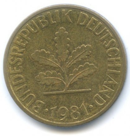 ФРГ 10 пфеннигов 1981 год (J)