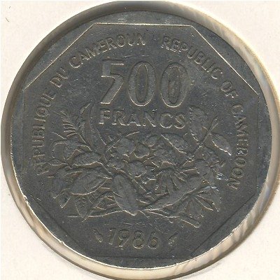 Камерун 500 франков 1986 год