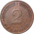 ФРГ 2 пфеннига 1972 год - F