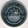 Либерия 5 долларов 2004 год - Транссибирская железнодоржная магистраль (Транссиб)