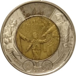 Канада 2 доллара 2014 год - 75 лет с начала Второй Мировой войны