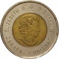 Канада 2 доллара 2014 год - 75 лет с начала Второй Мировой войны