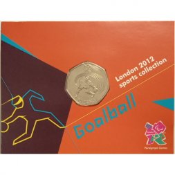 Великобритания 50 пенсов 2011 год - XIV летние Паралимпийские игры, Лондон 2012. Голбол (в блистере)