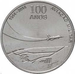 Португалия 2,5 евро 2014 год - 100 лет Военной авиации