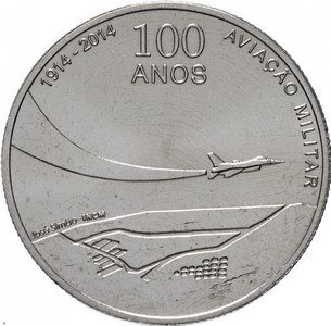 Португалия 2,5 евро 2014 год - 100 лет Военной авиации