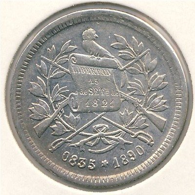 Гватемала 25 сентаво 1890 год